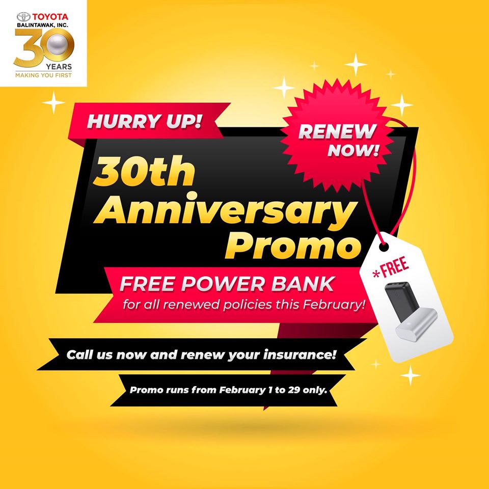 Call us and renew your insurance now!!! - Toyota Balintawak
