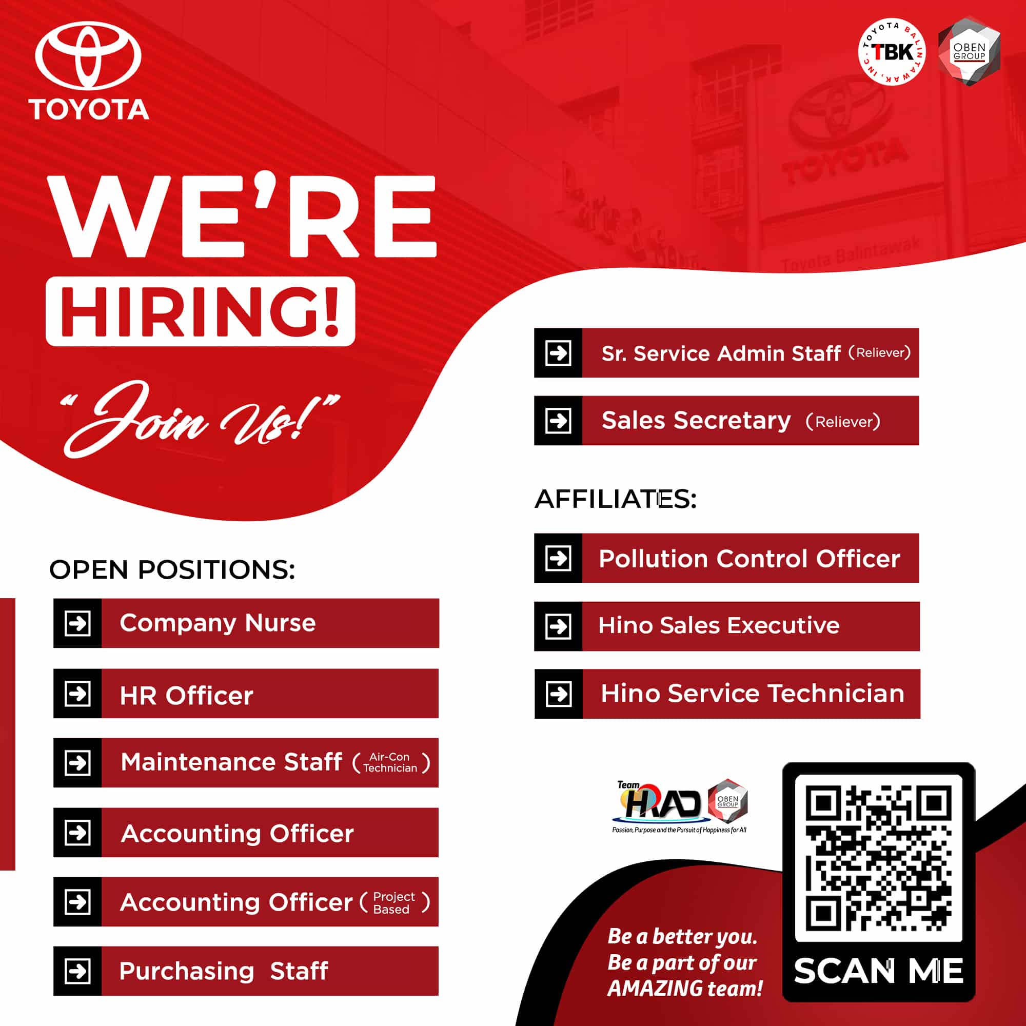 WE ARE HIRING - Toyota Balintawak