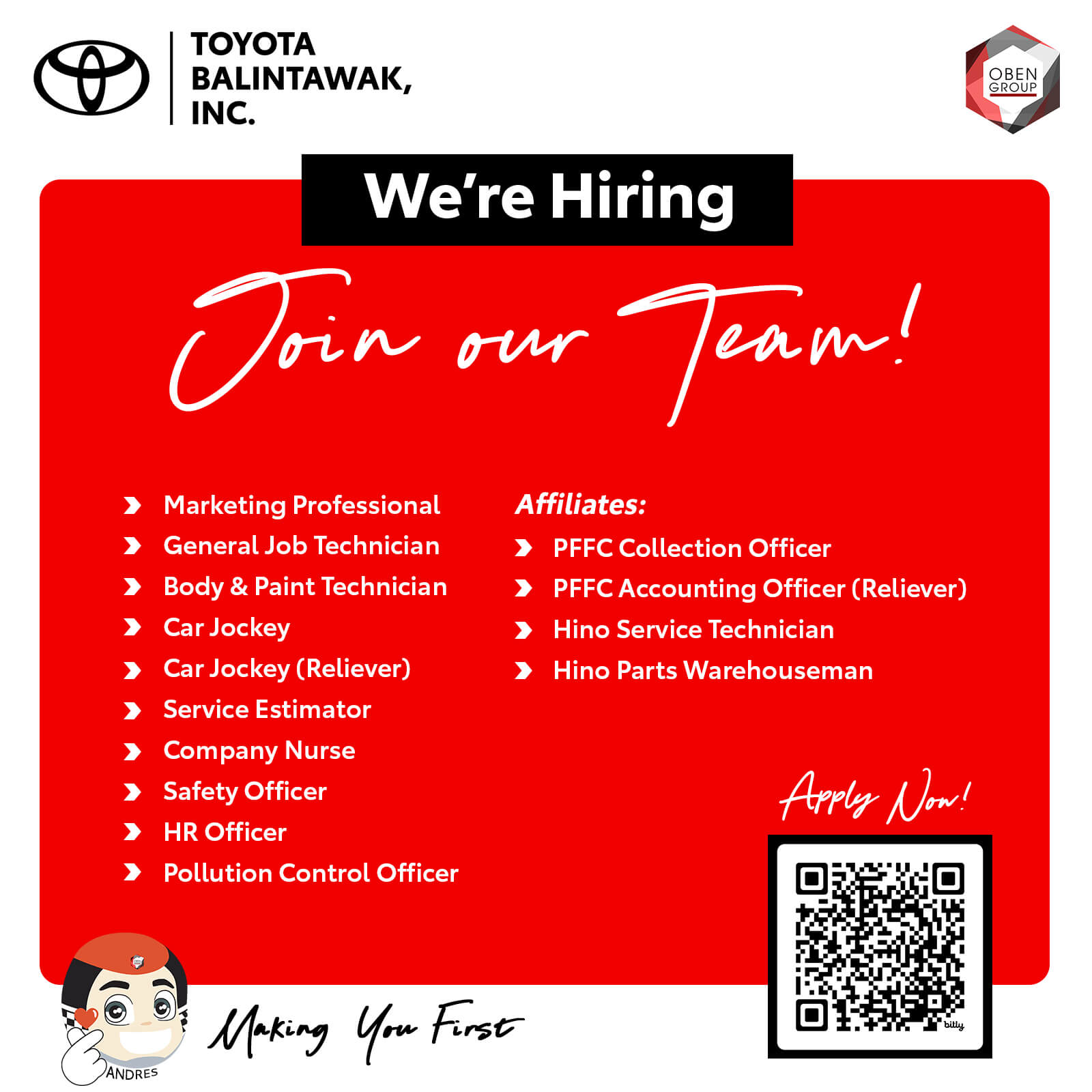 We are HIRING!