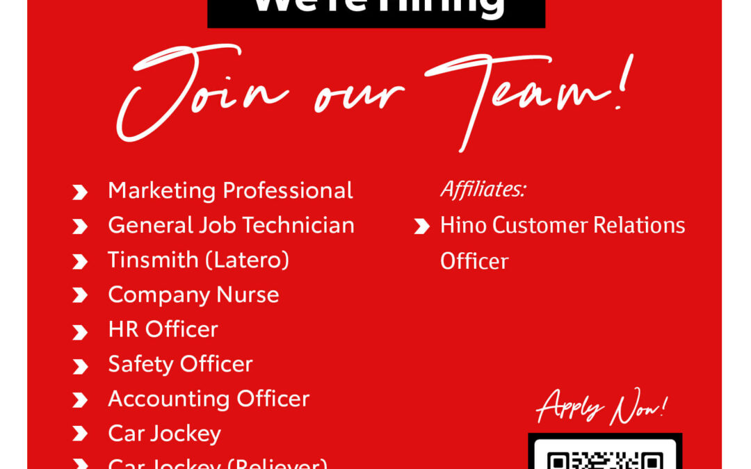 We are HIRING!