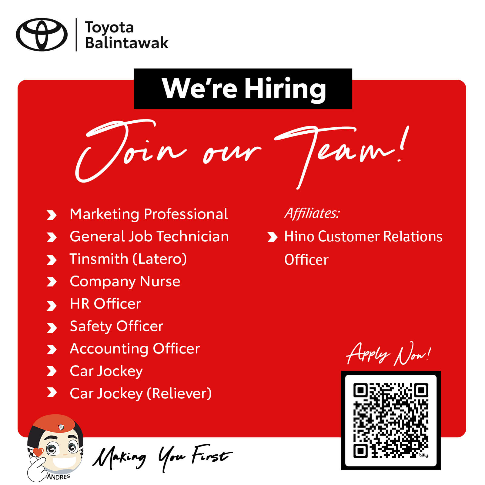 We are HIRING!